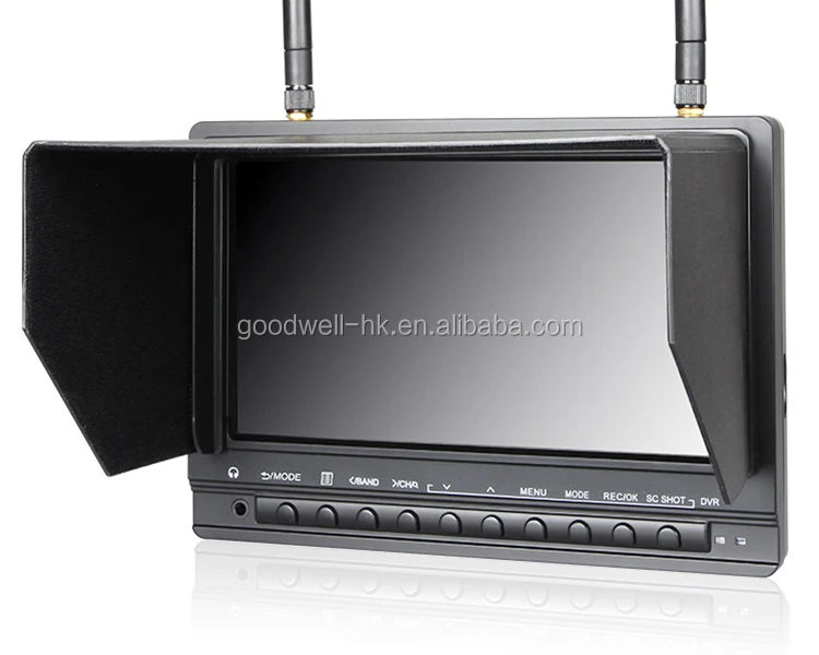 1000 cd/m2 High Brightness 7 Inch FPV Monitor built in DVR and Battery