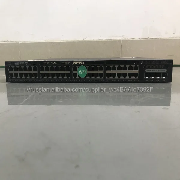 used switch WS-C3650-48PS-L10/100/1000 Mbps with 48 ports in stock
