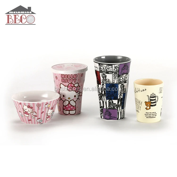 Oem Printed Creative Melamine Christmas Tea Cup and Saucer