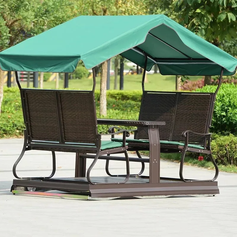 Leisure 4 person metal frame garden furniture outdoor dining swing chair