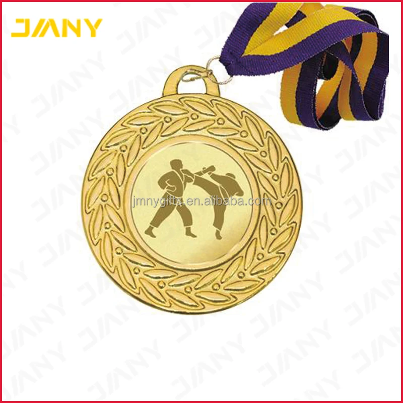 Custom Made Wholesale Gold Plated Metal Award Karate Medal