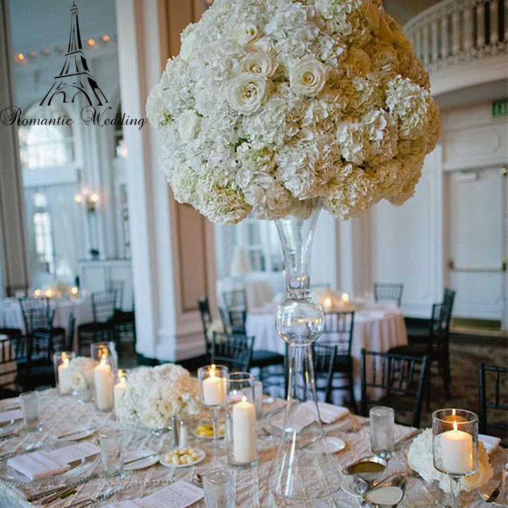 Прозрачная стеклянная ваза, центральный столик для свадебного стола, цветочный держатель, центральный элемент