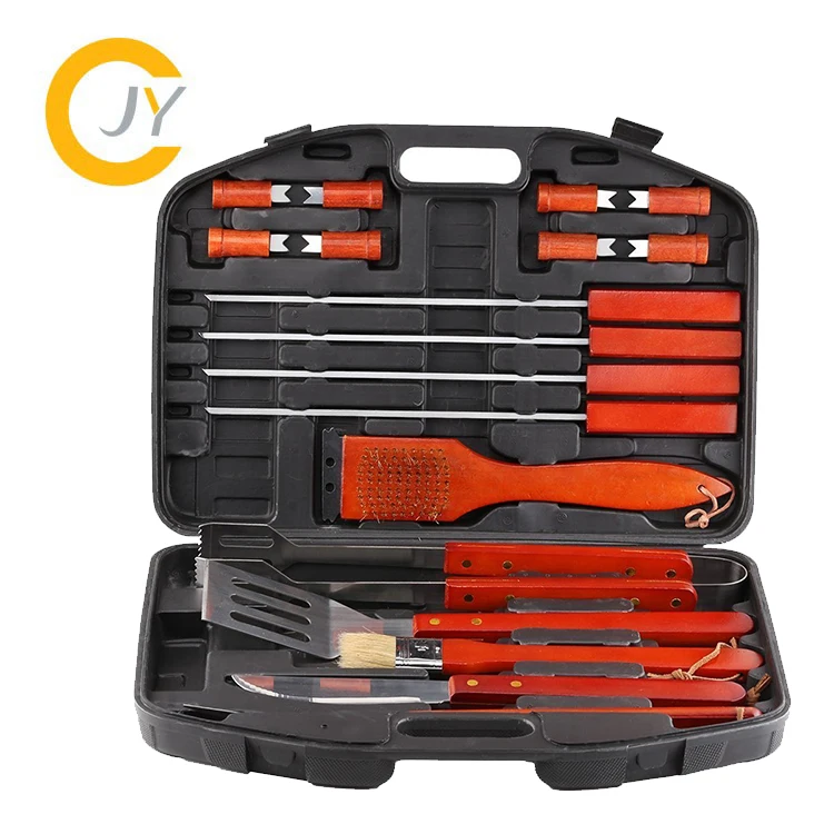 Amazon Top Barbecue Grill Set Cleaning Brush Private Label BBQ Tool Box Grill Tongs