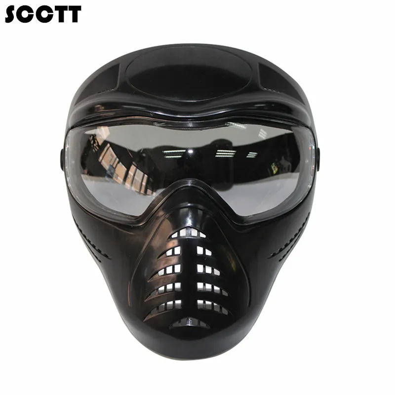 Paintball Mask Enbrille Black Snake Pattern Anti Fog Single Lens