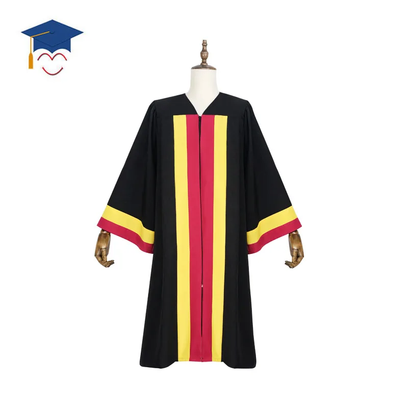 Hotsell Customized High Quality Graduation Gown and front has three color combinations
