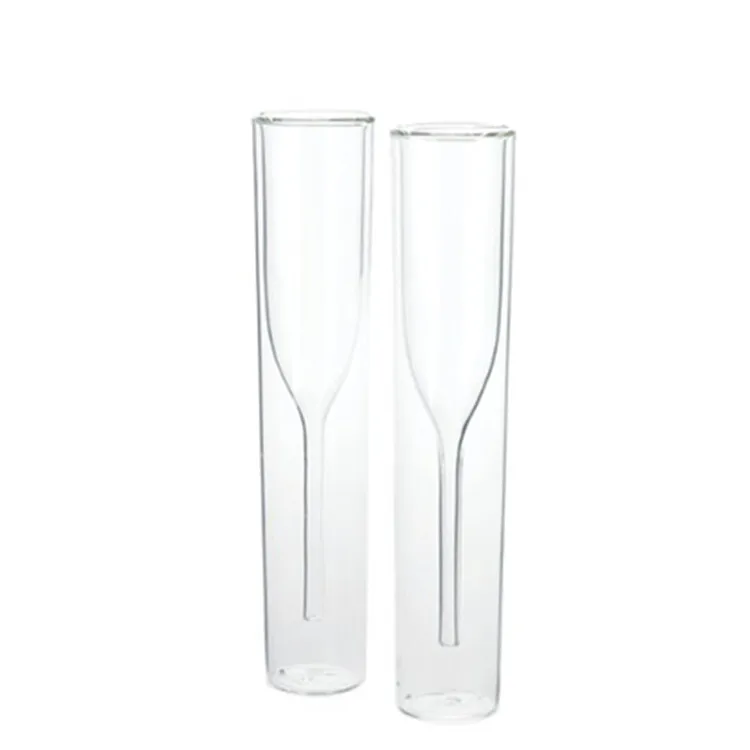 Handmade Drinking  Glass  Double Wall Champagne Flutes Cup Glasses  Gift Set