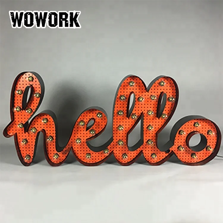  Wowork водонепроницаемый напольный изготовленный на заказ металл ремесел шатер освещение для светодиодных букв вывеска бара украшения