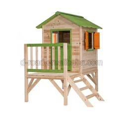Children Wooden Play House with Ladder and slide