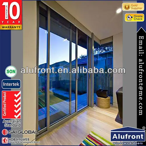 Factory price  tempered balcony sliding glass door for buildings