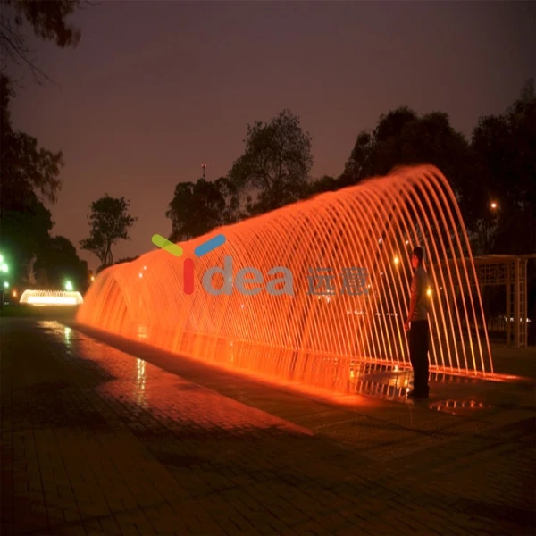 professional design colorful bridge shape floor music water fountain