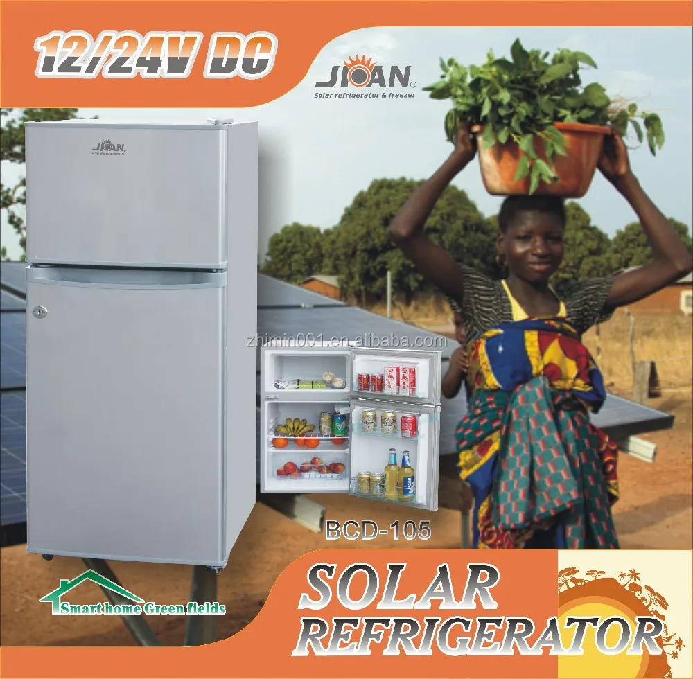 
double-door 12V 24V dc compressor feature and solar power refrigerator freezer fridge home appliances 