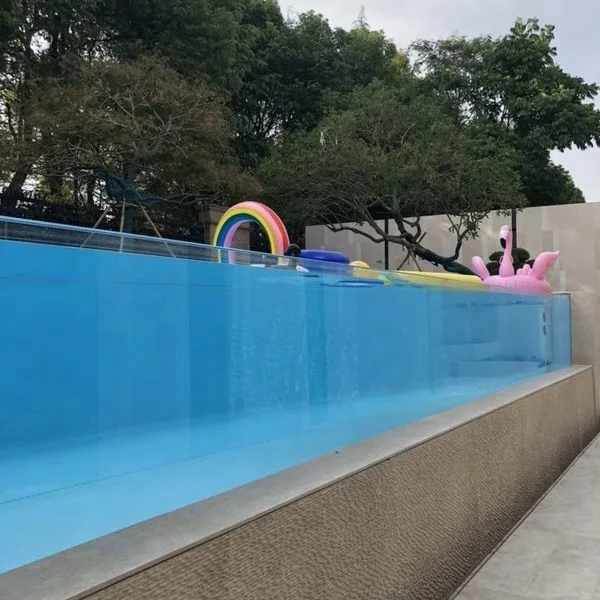 Manufacturer Custom 120 mm Transparent sheet panel wall Acrylic Infinity Swimming Pool for Villa hotel resort