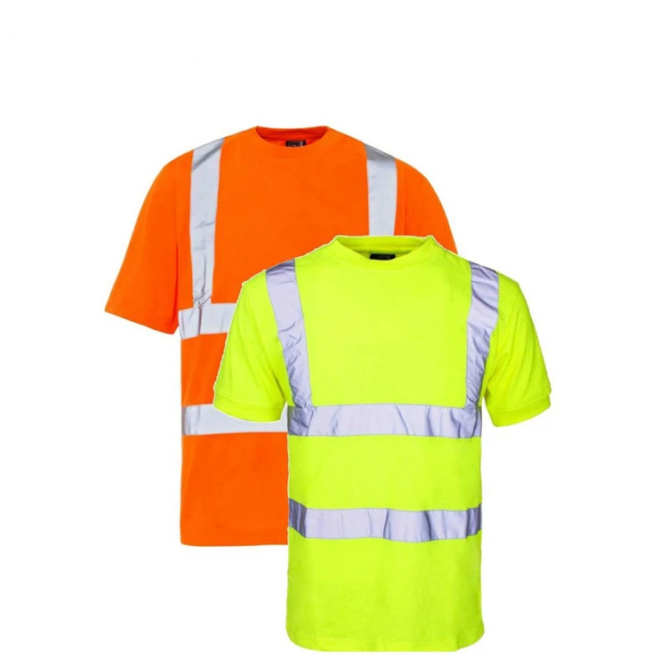 Kingson Reflective Safety T Shirt Airport Traffic Roadway Security Safety Shirts With Short Sleeves Guard Work Wear For Man