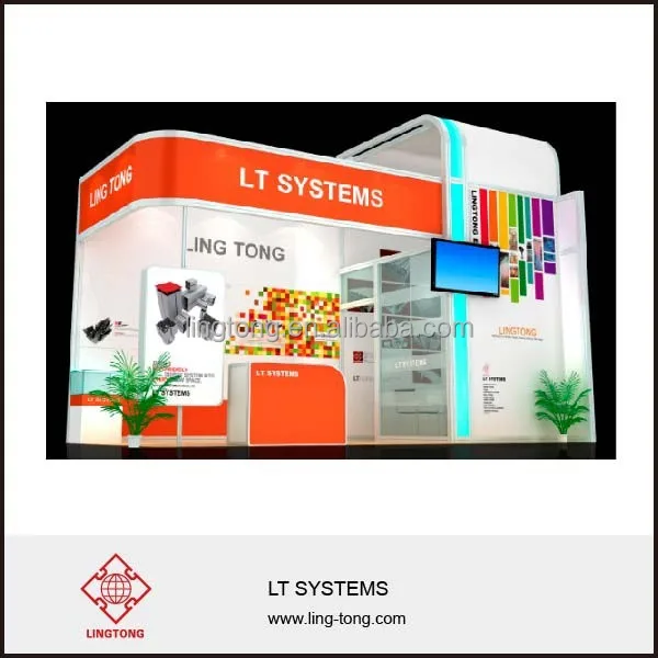 
tv exhibition stand for display with 0ctanorm system 