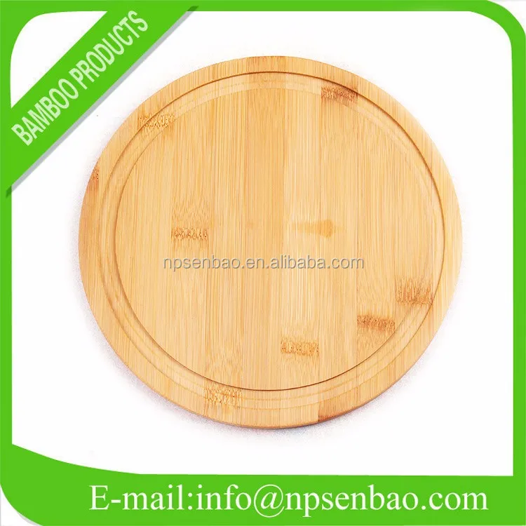 Thick Round Bamboo Cutting Board with Groove