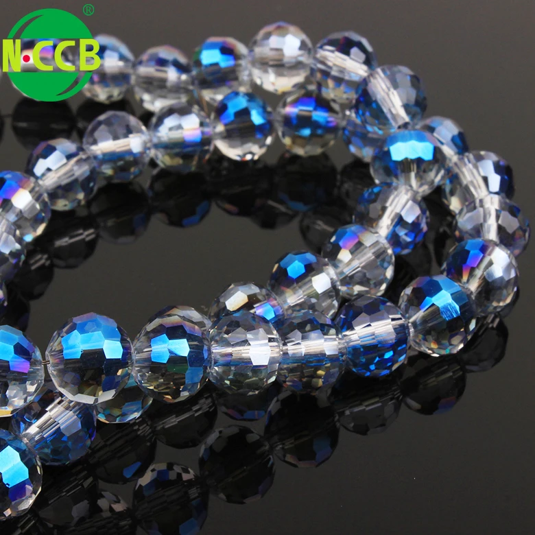 2017 fashion bicolor shiny clear faceted crystal glass bead curtain for decorating
