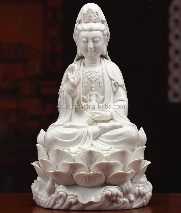 Different Sculpture Wholesale Porcelain Religious Crafts Ceramic Figurine Guanyin Buddha Statue