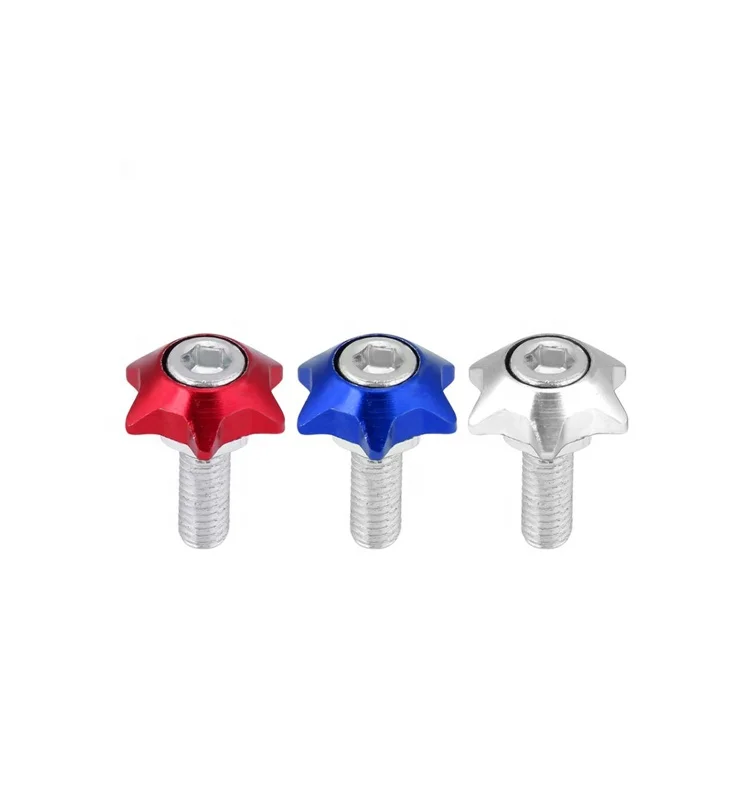 Car Universal 6mm Hexagonal Aluminum alloy Multicolor License Plate Bolts Screws with Gasket Shim