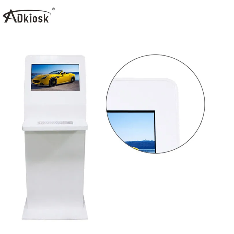 LCD supermarket smart self-service pos kiosk payment terminal hotel check in touch kiosk with keyboard
