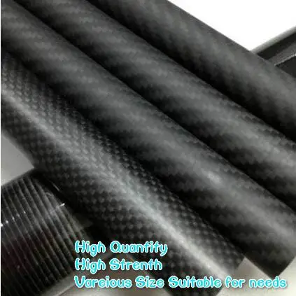 The 4PCS 3k 100% Full Carbon Fiber Circular Tube Twill Matte 500mm Length