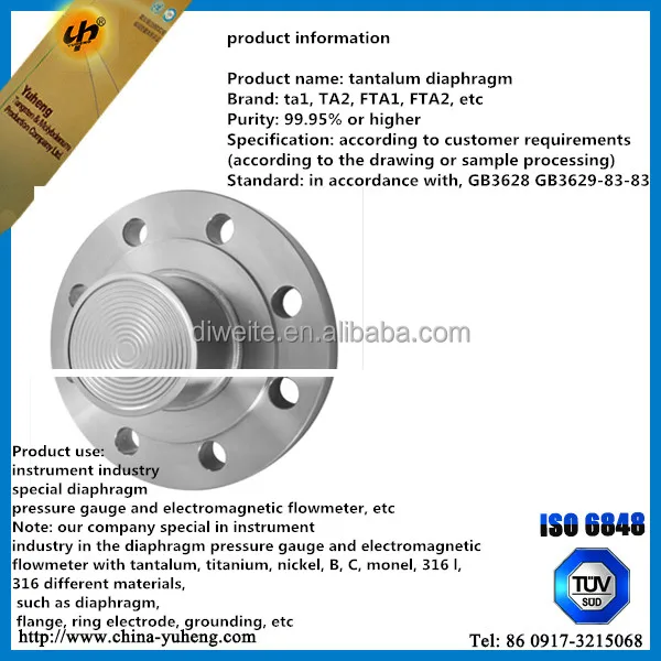 buy   factory tantalum/titanium /316L   diaphragm