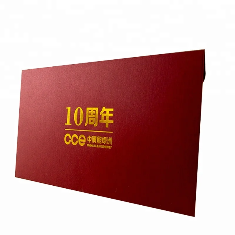 Eco-friendly Custom High End Wedding Red Invitation Paper Envelope