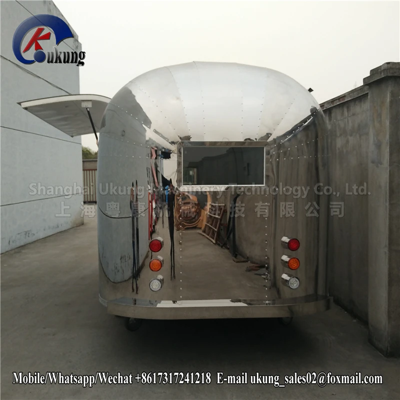 UKUNG big size Mobile Airstream Food Cart/food Truck/food Trailer For Sale, Airstream with big taillight