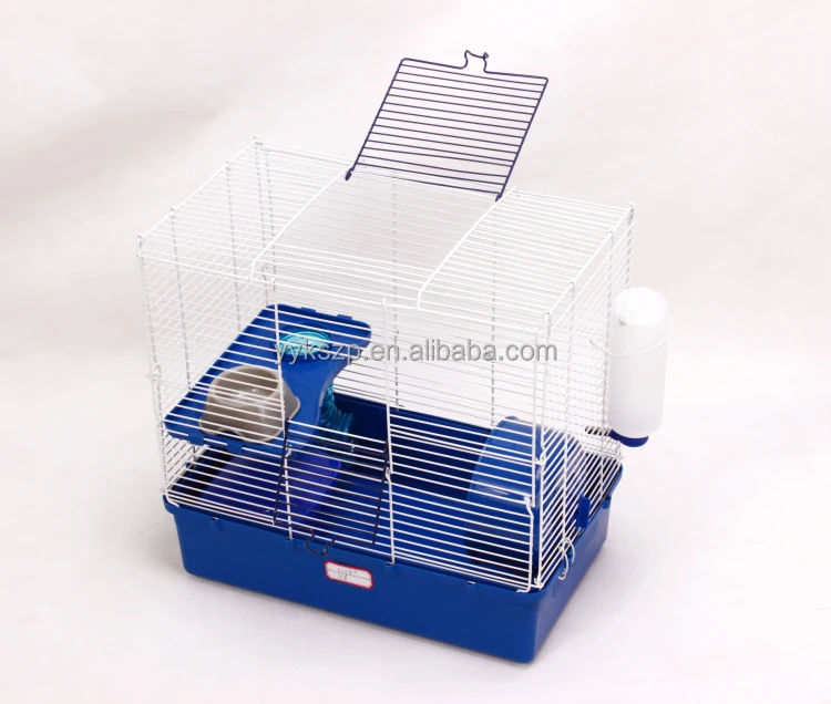 
2 levels ladder metal wire hamster house cage with rolling,bottle,bowls 