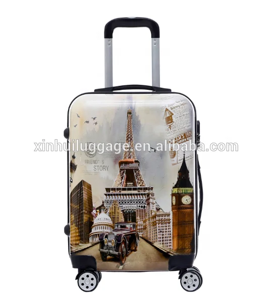 Custom made luggage printed suitcase travel airport oem luggage