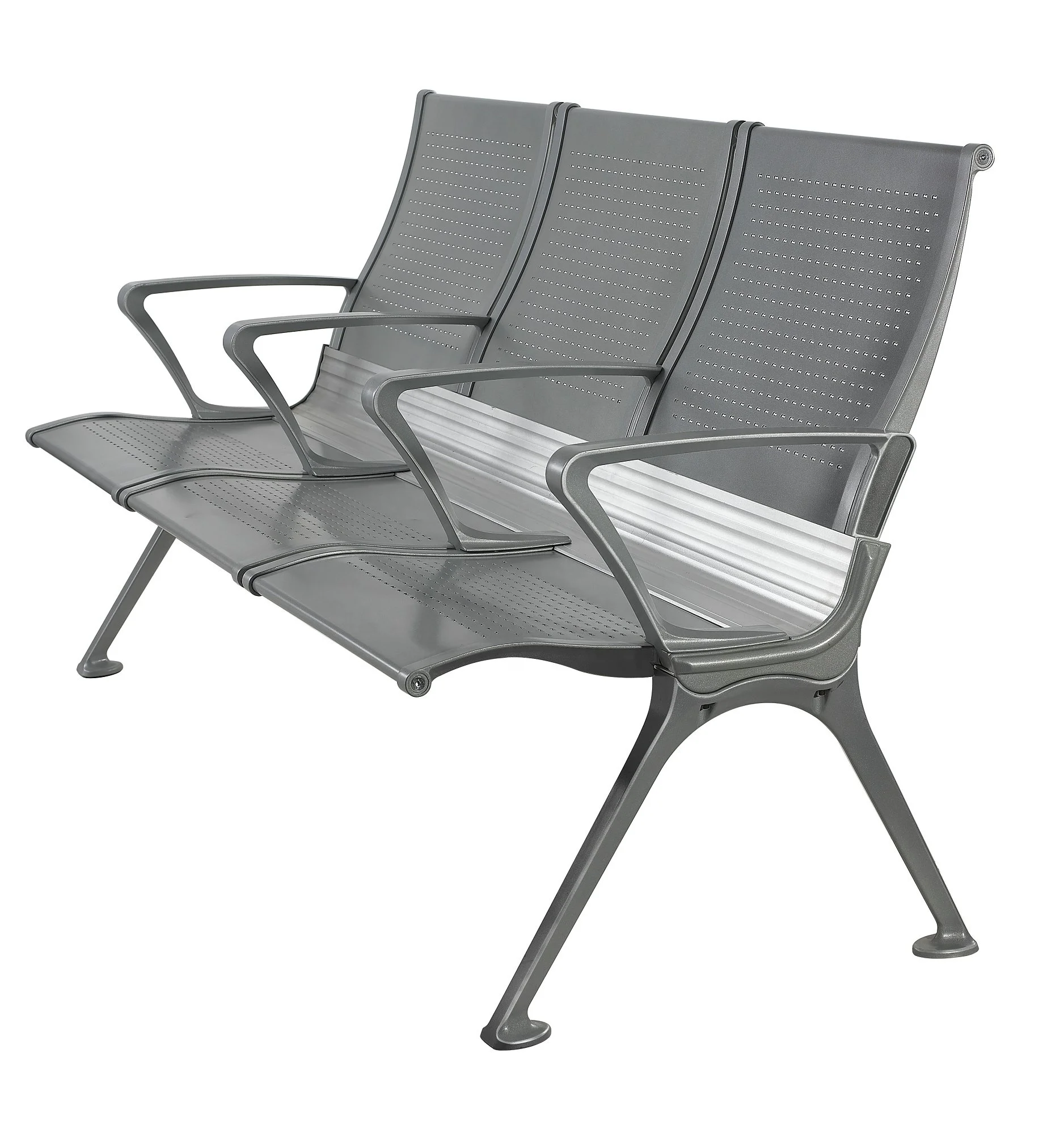 Spa waiting room PU chairs wholesale modern aluminum airport chair PU cushion airport seating chair waiting room seat