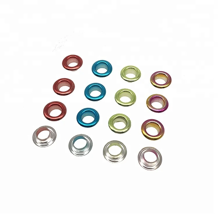Guanfeng Decorative Small Round Metal Brass 925 Silver Plating And Painted Colored Eyelets For Bags Hats Garment Accessories