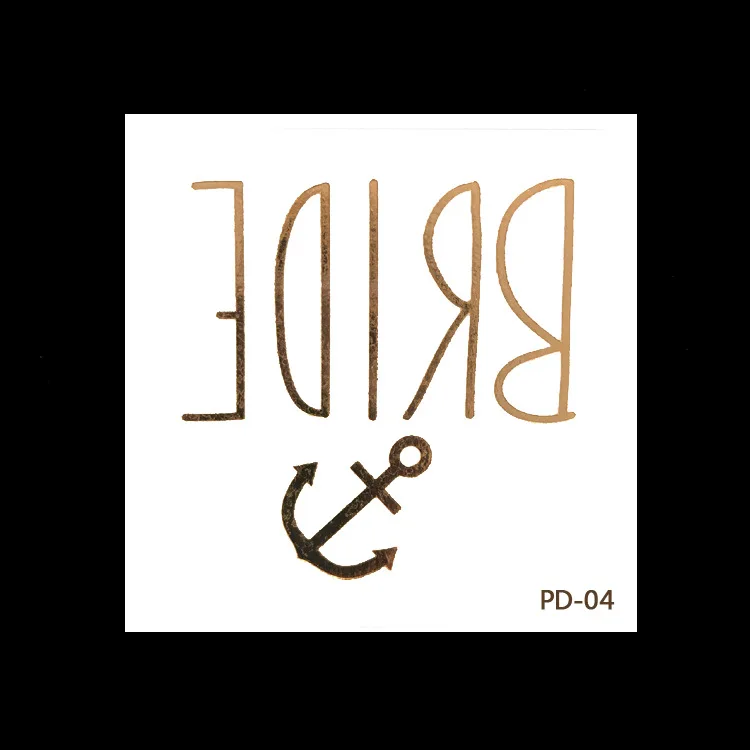 PD 01-50 series Team Bride Gold fashion wedding bride tattoo sticker singleton party gilded tattoo sticker custom