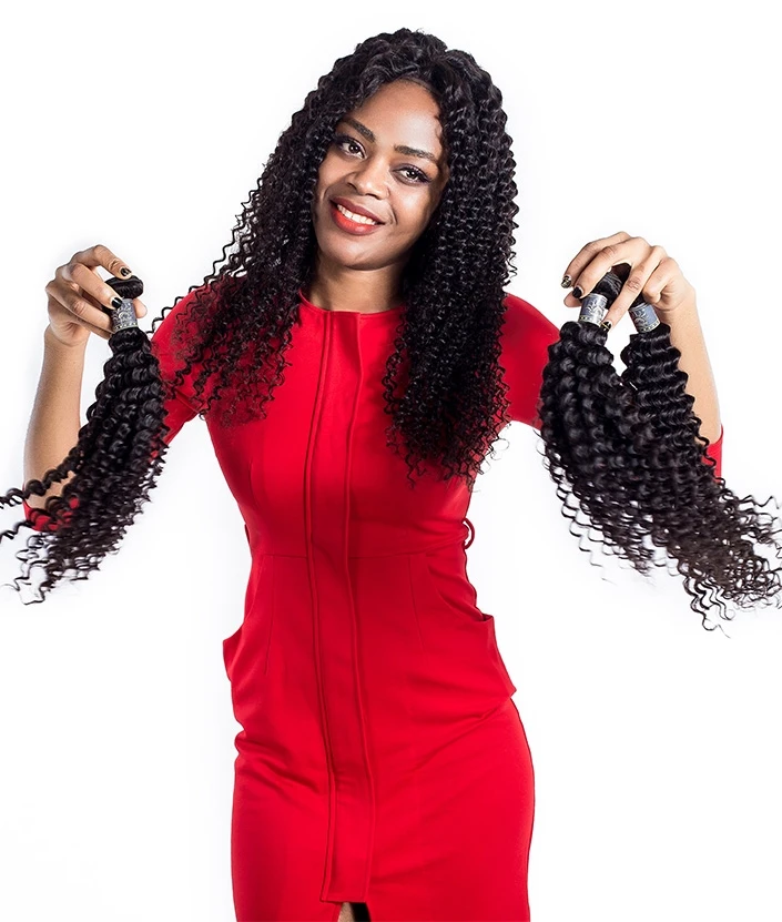 3 пучка бразильских дешевых вьющихся человеческих плетеных волос