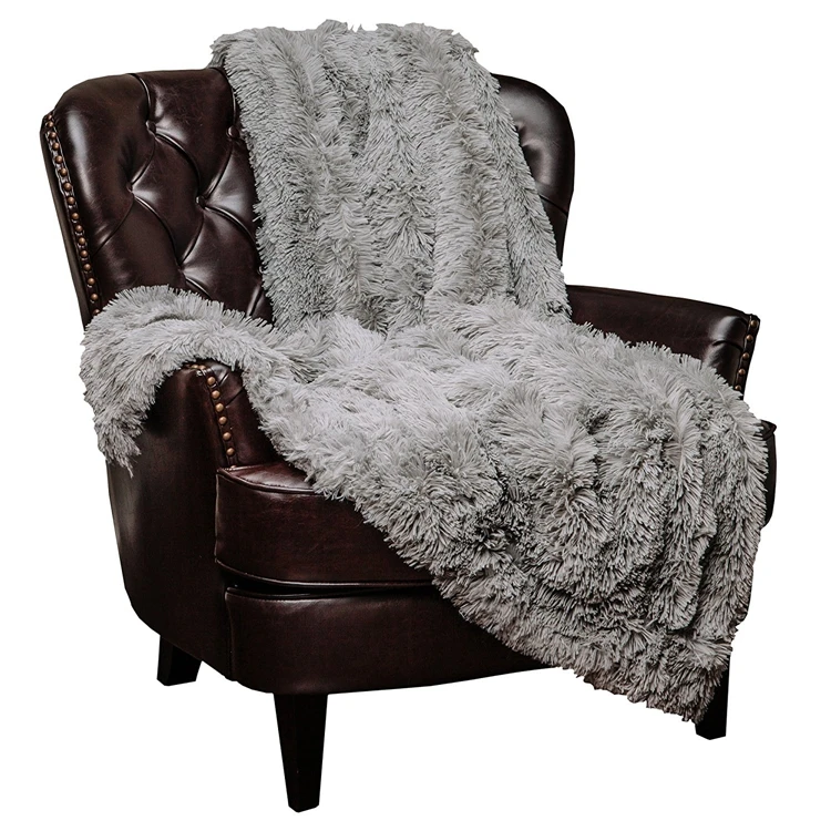 Super Soft Long Shaggy Chic Fuzzy Fur Solid throw