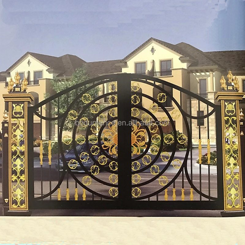 Boundary wall gate design iron exterior doors OYDM-20