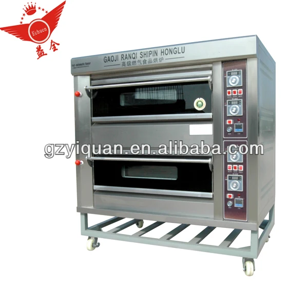 Газовая духовка для хлебобулочных изделий, 2 деки, 4 лотка, газовые духовки