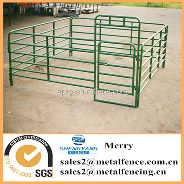 low cost metal pipe fence for livestock paddock used rails fence panel