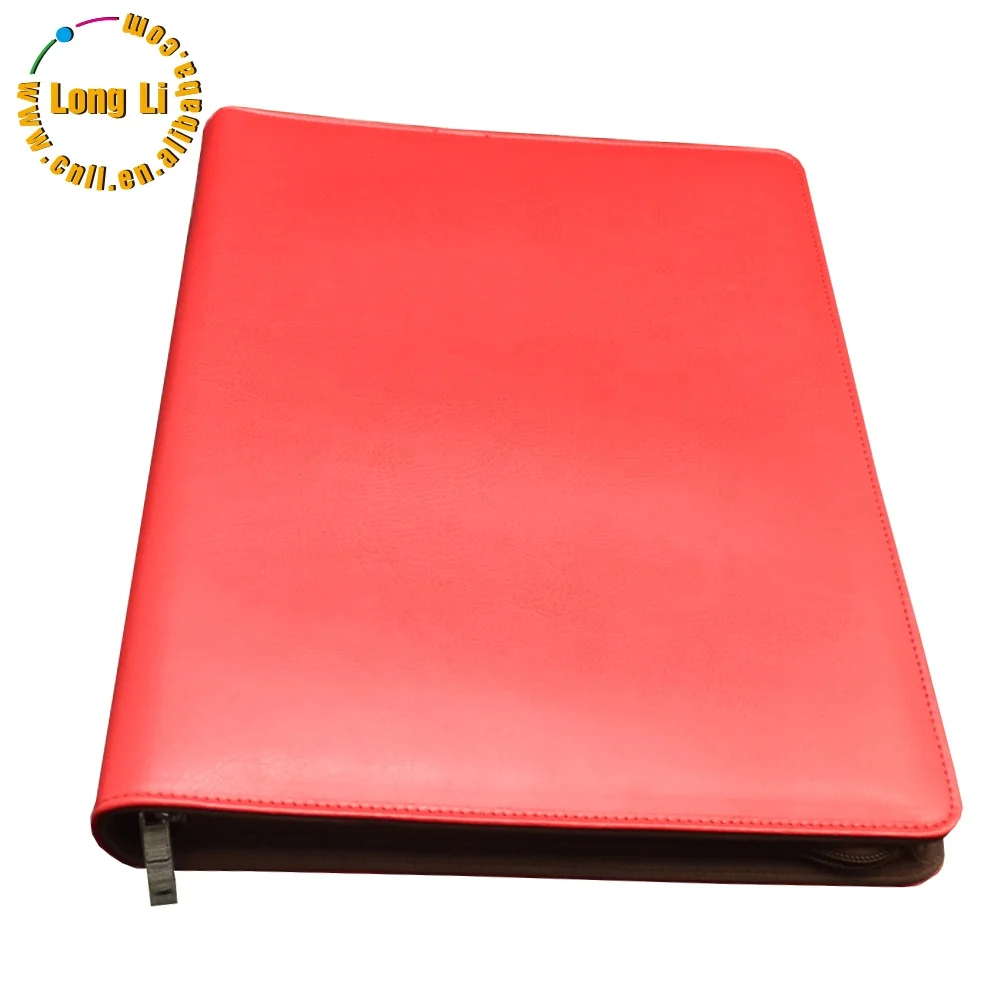 High quality Zipper bind pouch notebook pu leather zip lock notebook