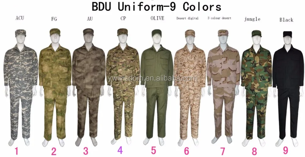BDU Tactical Assault Suit Combat Hunting US Outdoor Sports Uniforms