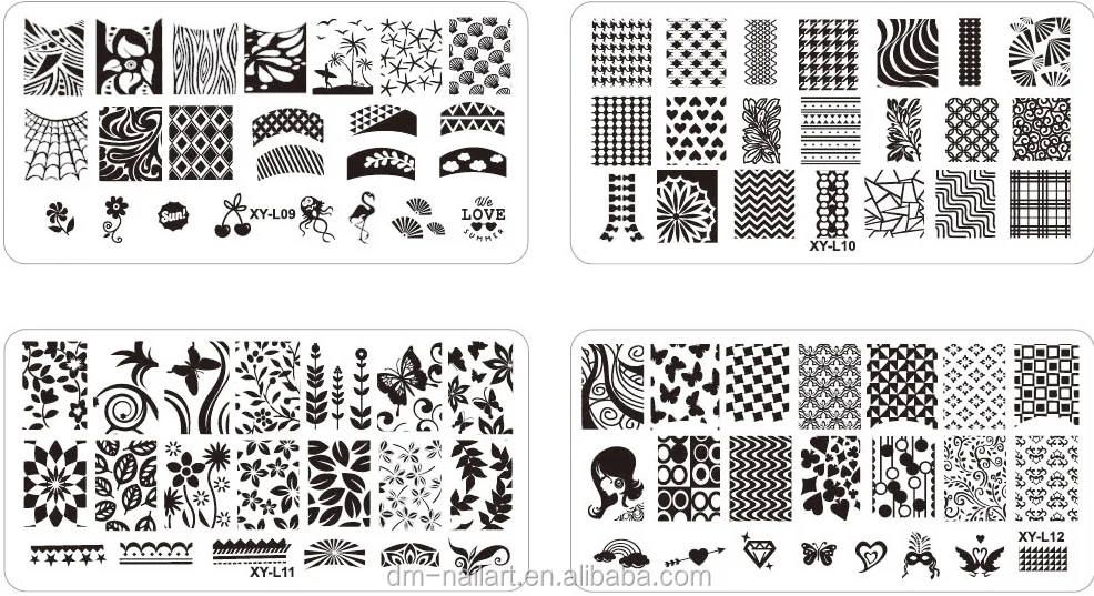 32 Designs Nail art Stamping Plates Manicure Stamper Plates With Different Colors DIY nail Stamping Image Plates