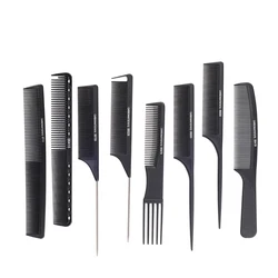 9Pcs Salon Hair Plastic Pro Styling Hairdressing Combs Barbers Black Brush Set