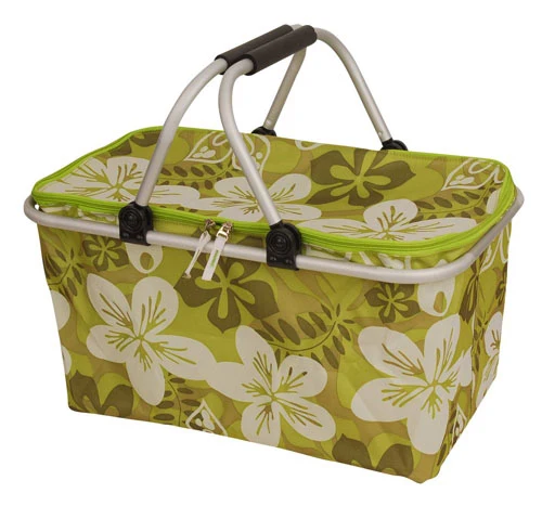 Newest Custom Logo Shopping Basket With Zipper Design