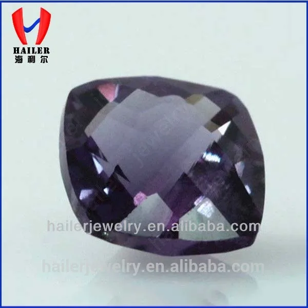No. 48 cushion faceted cut synthetic corundum alexandrite