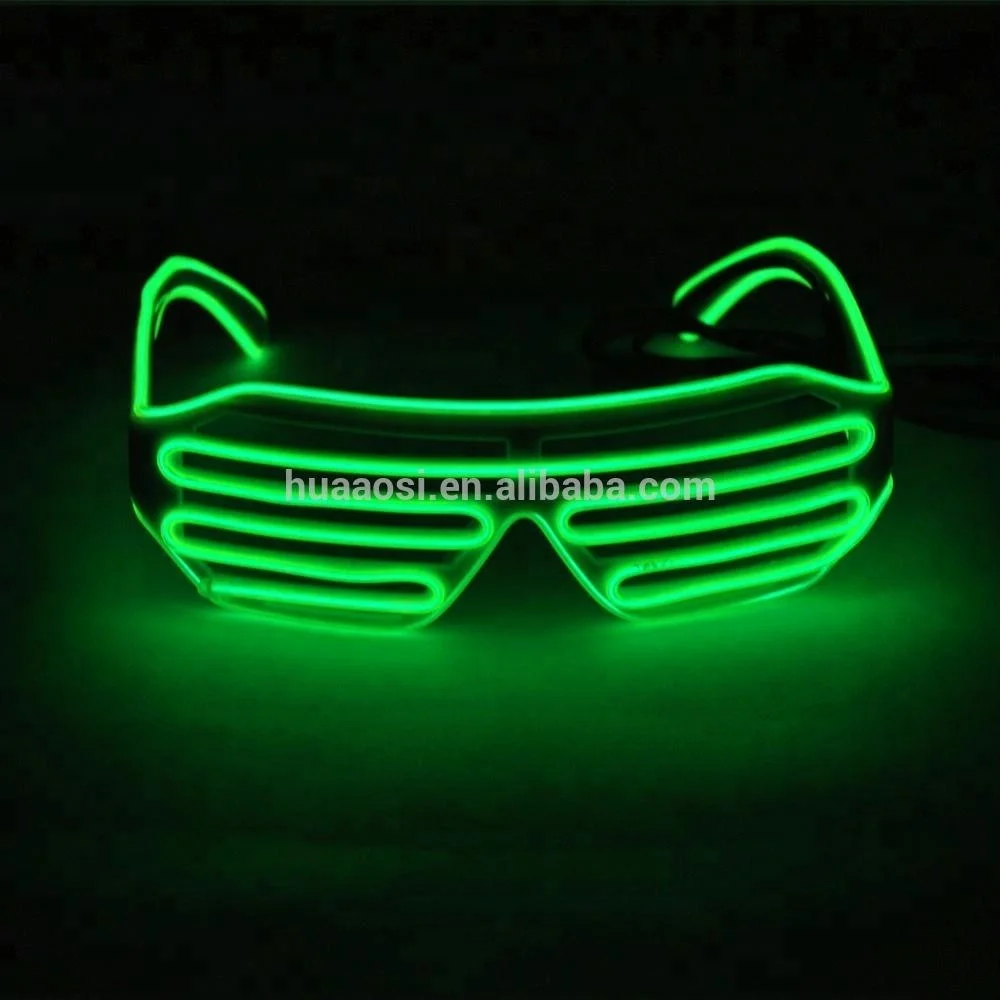 Rave party el neon glasses /led sunglasses From EL wire glasses manufacturer