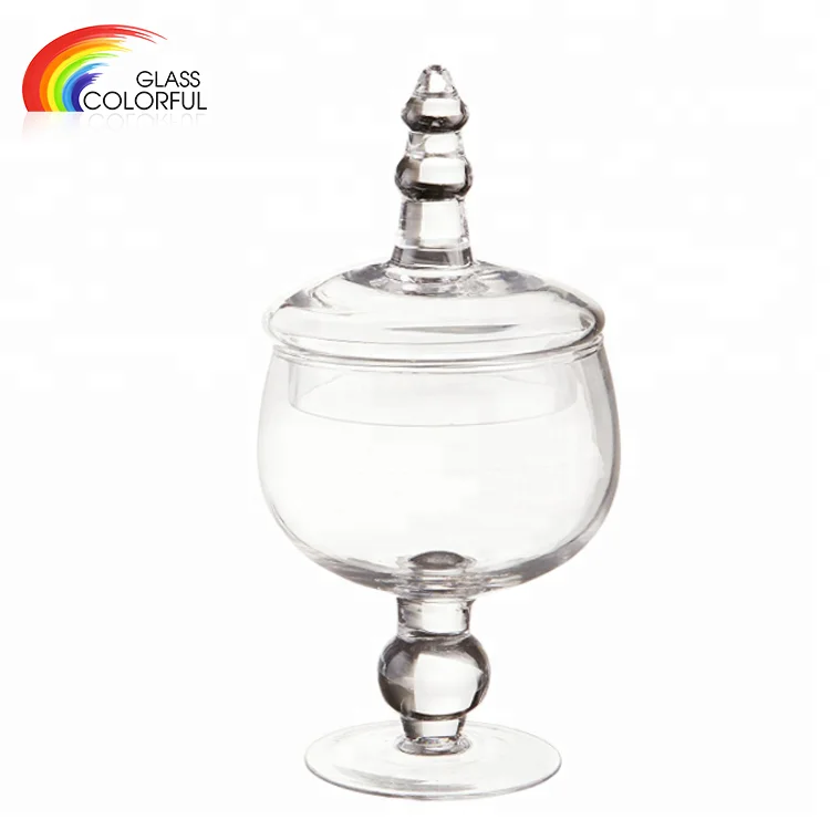 European style clear glass candy storage jar with glass lid glass food container kitchen storage
