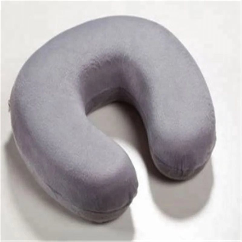 Memory Foam Neck Pillow Cheap Price Custom U-shape Travel 100% Polyester Pillow Massager Knitted Travelling Airplane Car 1 Pc