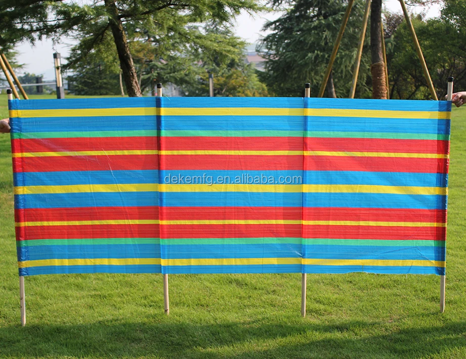 
Wood Poles Windbreak Beach Screen 