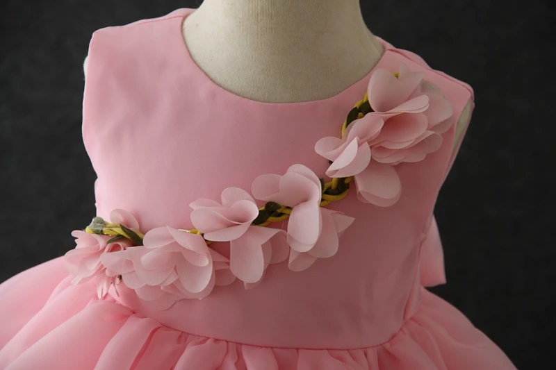 Оптовая продажа детская одежда праздничные платья для девочек с цветами 7