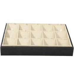 High quality linen material jewelry look at the pallet bracelet ring earrings display tray
