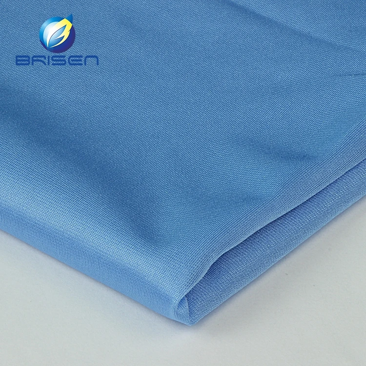 Soft Breathable Blue Textile Thin Scuba Fabrics For Dress